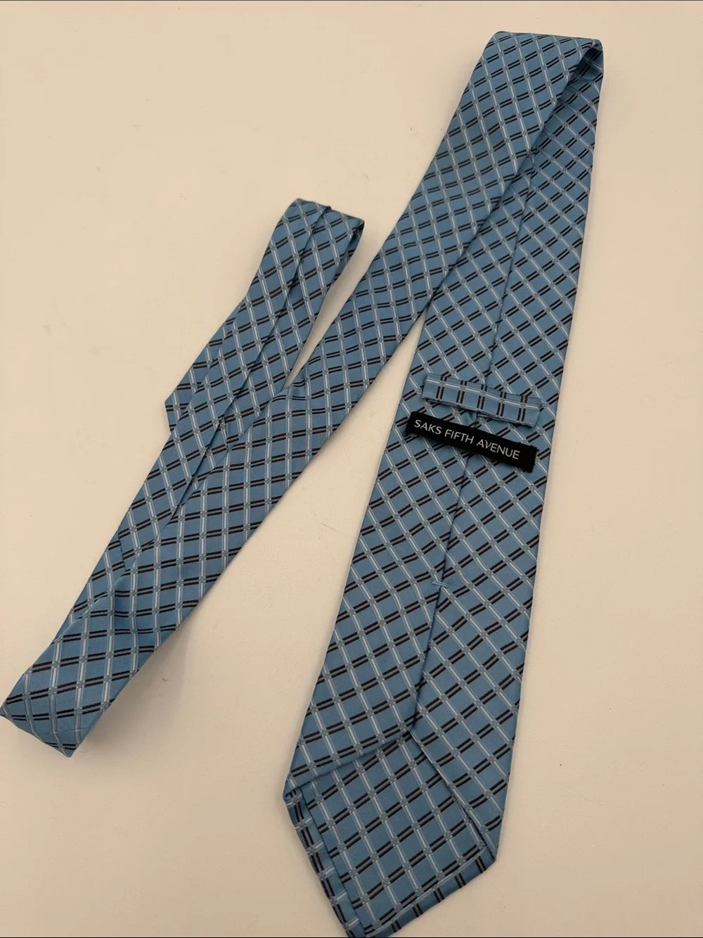 Said Fifth Avenue Light Blue Plaid Men's Tie